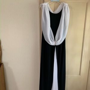 long Black and white cocktail dress